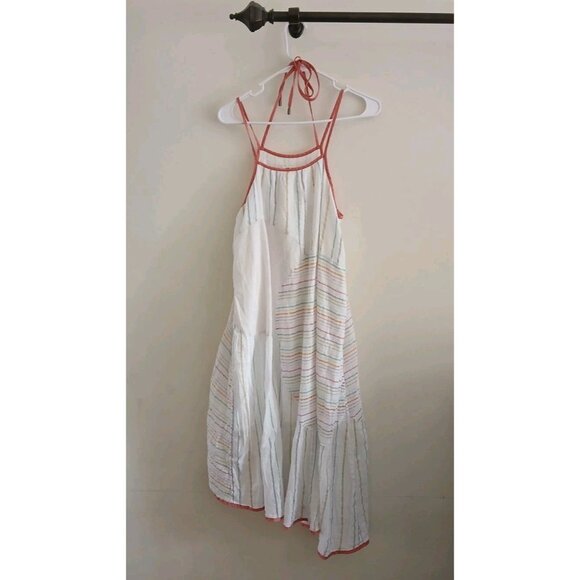 Anthropologie Akemi Kin Womens S Maxi Halter Rainbow Patchwork Stripe Dress Boho - Picture 7 of 9